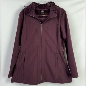 ZeroExposur Women’s Soft Shell Fleece Lined Water Repellent Jacket Maroon Sz XXL